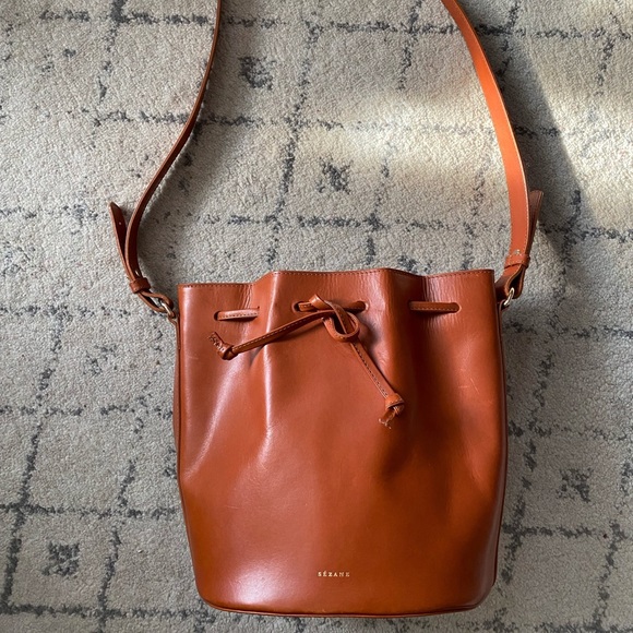 SOLD - DO NOT PURCHASE Sezane Farrow Bucket Bag Camel - Picture 3 of 11
